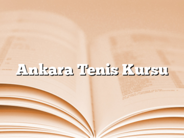 Ankara Tenis Kursu