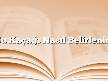 Su Kaçağı Nasıl Belirlenir?